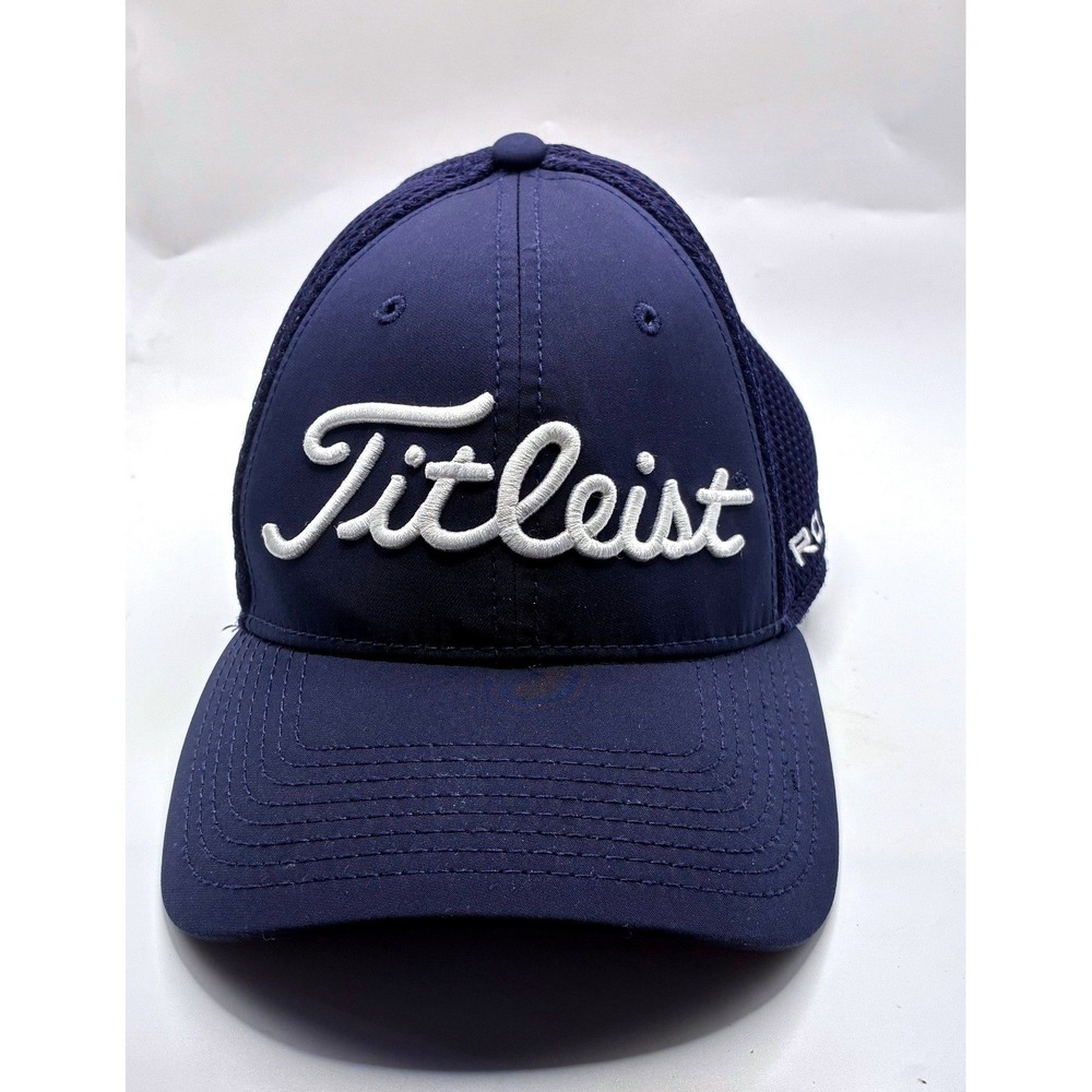 Titleist Hat L/XL Navy Blue Pro V1 FootJoy Mesh New Era Golf Cap